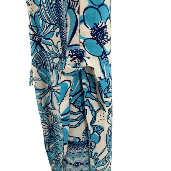 Lilly Pulitzer Donna Maxi Romper Succulent Bl Crab Lobster Floral Print‎ Size 0 - Picture 4 of 6